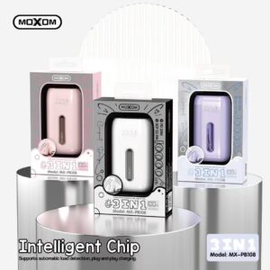 Moxom MX-PB108 LCD PD20W 3 In 1 Power Bank 10K